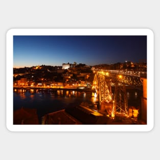 Old town Ribeira at dusk Sticker